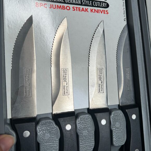 NEW Set of 8 Slitzer Rostfrei Stainless Knifes in Hardshell Travel Case - Picture 3 of 4